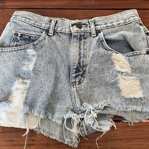 Distressed LEE Denim Shorts